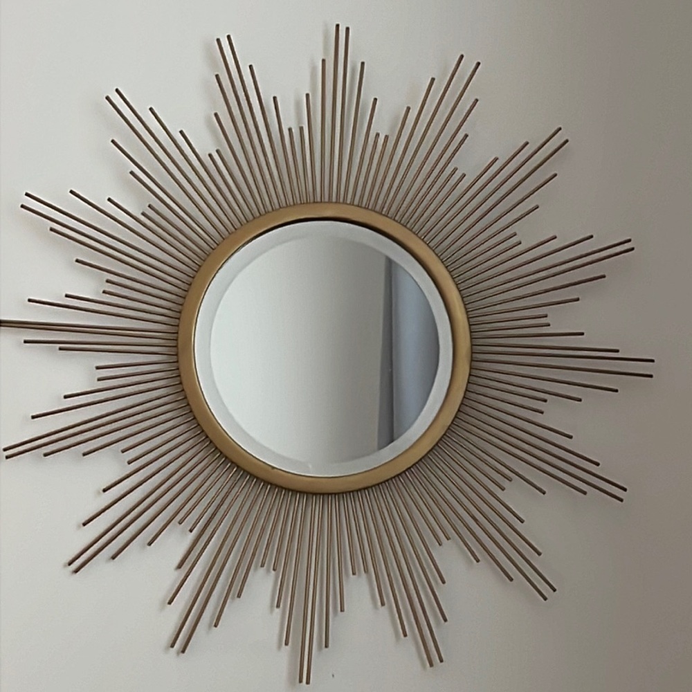 Sunburst mirror 24 inch gold